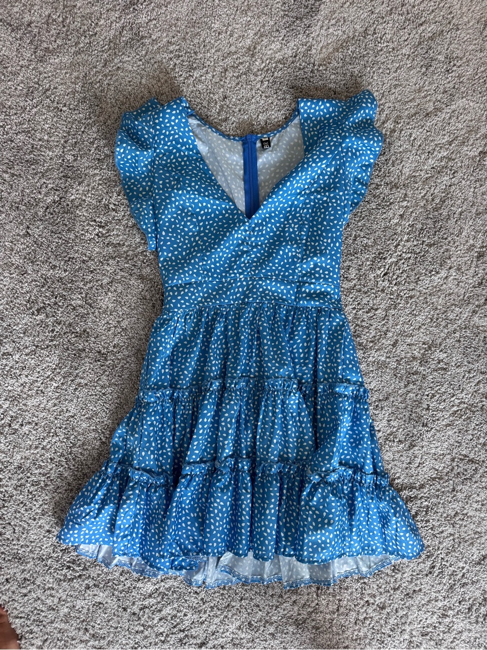 Blue Polka Dot Tiered' Dress